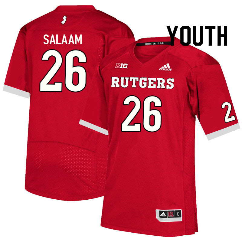 Youth #26 Al-Shadee Salaam Rutgers Scarlet Knights College Football Jerseys Sale-Scarlet - Click Image to Close